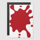 Tomate Rouge Paillettes Splash sur Magnet Blanc (S (Devant / Derrière)