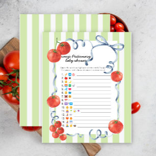 Tomaten baby shower - emoji pictionary spel
