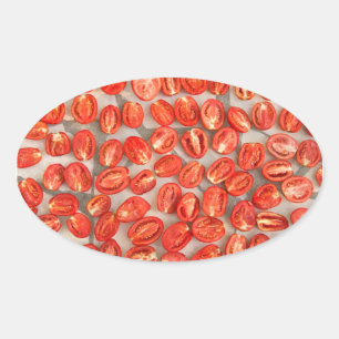 Tomaten drogen ovale sticker