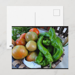 Tomaten en Groene Paprika's in Mand Briefkaart