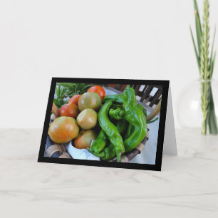 Tomaten en Groene Paprika's in Mand Kaart