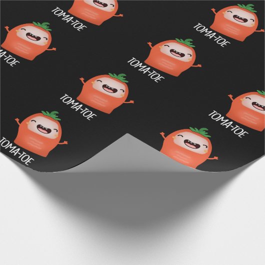 Tomaten Grappig Tomaat Pun Donker BG Cadeaupapier (Hoek)
