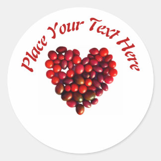 Tomaten Hart Ronde Sticker