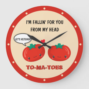 Tomaten in Love Cute Romantic Valentijnsdag Grote Klok
