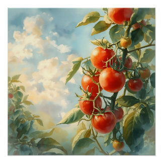  tomaten op een wijnstok perfect poster