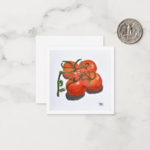 Tomaten op wijn notitiekaartje