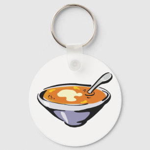 Tomaten Soep Kom met Lepel Sleutelhanger