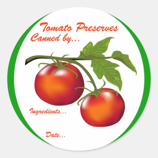 Tomatenconservering-etiket Ronde Sticker (Voorkant)
