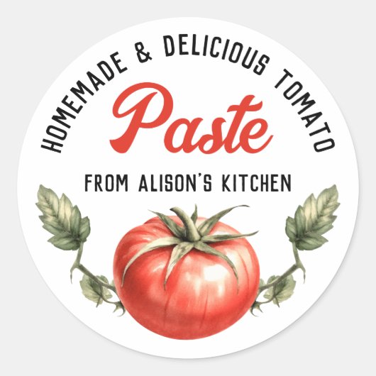 Tomatenpasta Aangepaste inblikken label (Voorkant)