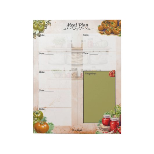Tomatenpuree Lege Maaltijdplanner Notitieblok (Gedraaid)