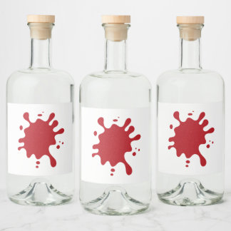 Tomatenrode inksplash dranklabel – Aanpasbaar Likeurfles Etiket