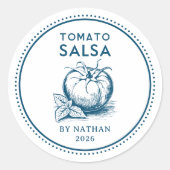 Tomatensalsa op maat gemaakte kleuren ronde sticker (Voorkant)
