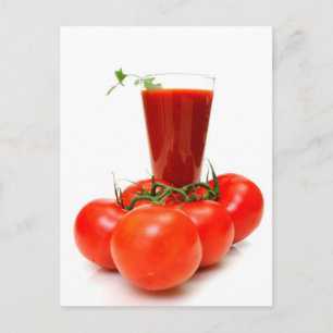 Tomatensap en verse tomaten briefkaart