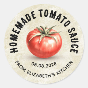 Tomatensaus  conservenetiket ronde sticker