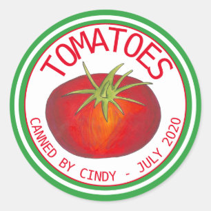 tomatensaus tomaten groenten, blik in blik op ronde sticker