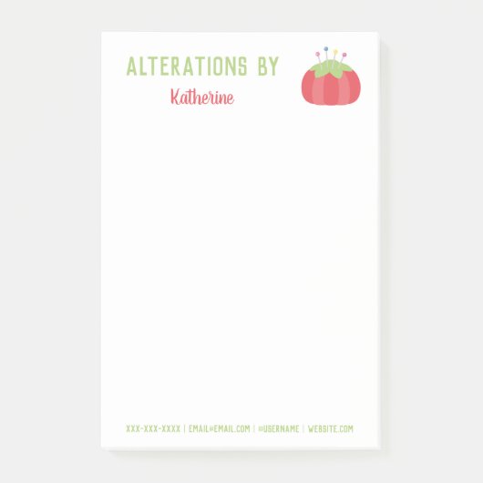 Tomatenspeldenkussen: handleiding voor het naaien  post-it® notes (Voorkant)