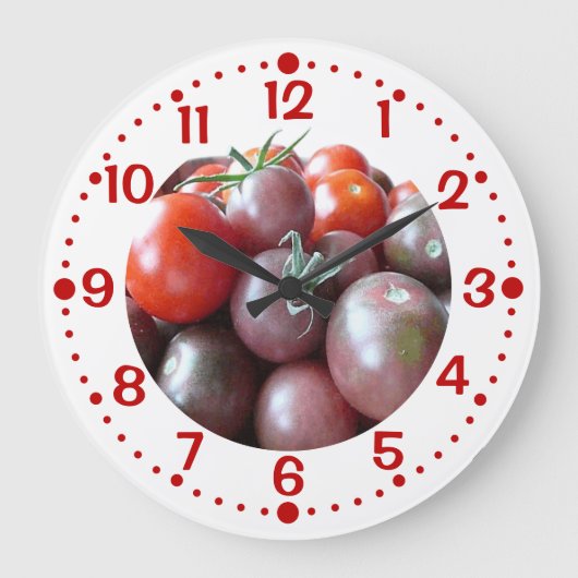 Tomates cerises Cuisine personnalisée Horloge avec (Recto)