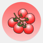 Tomates Cocktail - Autocollant Rond Classique (Devant)
