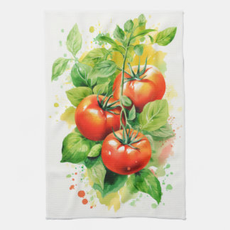 Tomates et serviette de thé à bascule