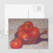 Tomates rouges dans une carte postale de plat (Devant / Derrière)