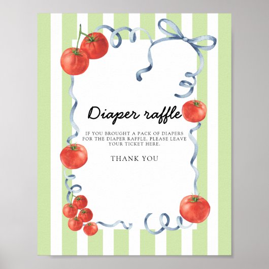 Tomato Baby shower Diaper raffle Poster (Voorkant)