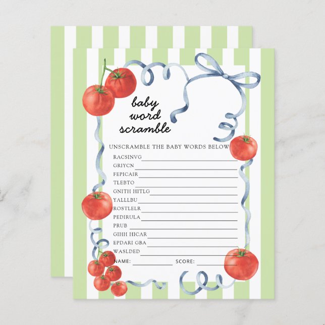 Tomato - Baby Word Scramble Game (Voorkant / Achterkant)