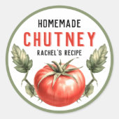 Tomato Chutney Canning label met  gevoel (Voorkant)