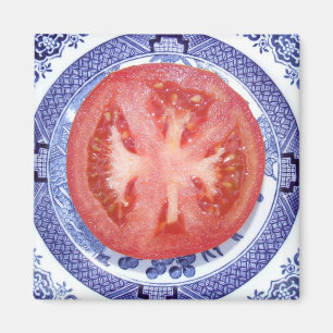 TOMATO EN WILLOW PATROON BORD FRIDGE MAGNET MAGNEET