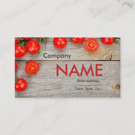 Tomato Fresh Juice Vegetable Vegetarian Card Visitekaartje (Voorkant)