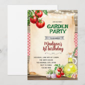 Tomato Garden Party Invitation (Devant / Derrière)