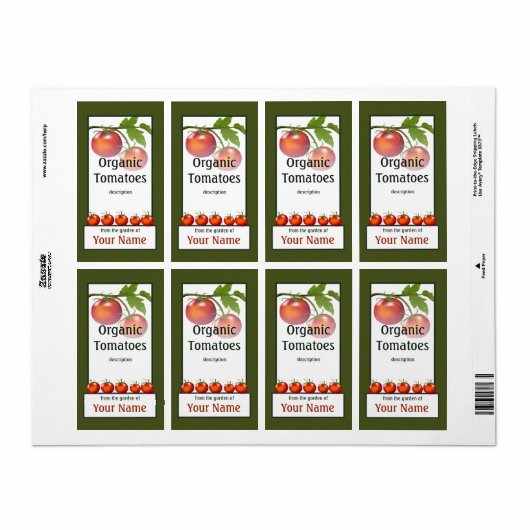 Tomato Gardener Label (Full Sheet)