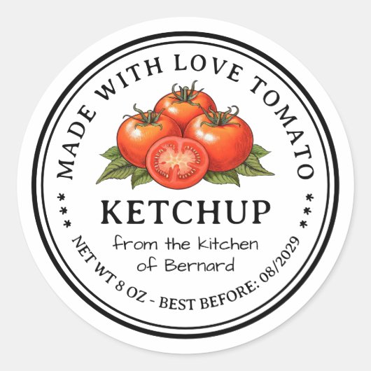 Tomato ketchup homemade canning food label (Voorkant)