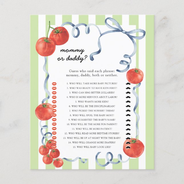 Tomato - mommy or daddy baby shower game (Voorkant)