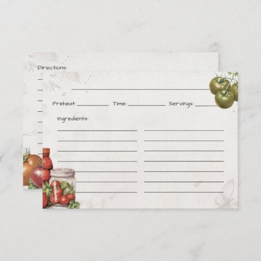 Tomato Paste Basic Recept Kaart (Voorkant / Achterkant)