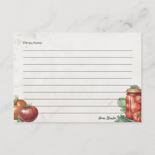 Tomato Paste Basic Recept Kaart (Achterkant)