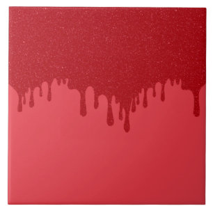 Tomato Red Drip Custom Keramische Tegel Tegeltje