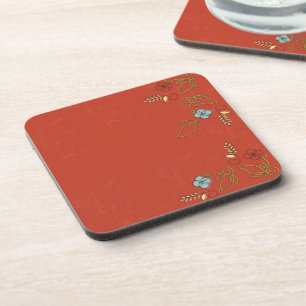 Tomato Red Onderzetters set Flowers Hot Drink Cold