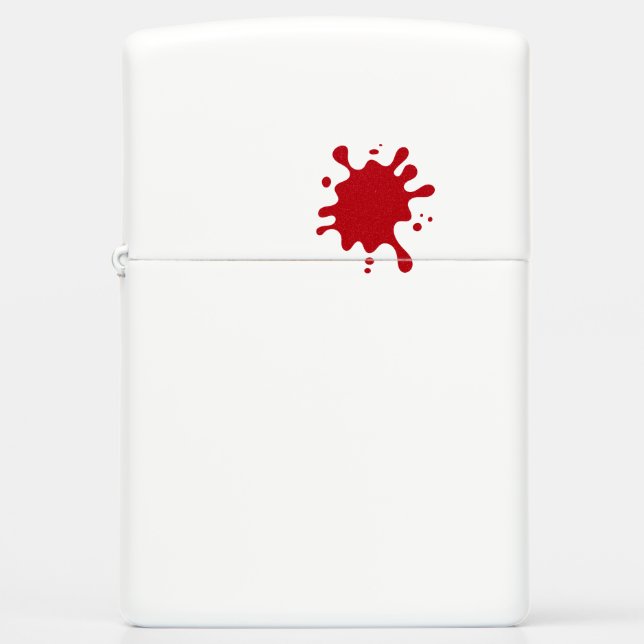 Tomato-Red Splatter Matte Zippo® Lighter (Custom) (Voorkant)