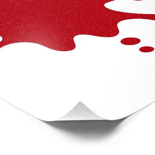 Tomato Red Splatter on White Poster – Customizable (Coin)