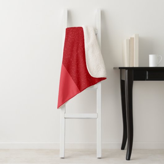 Tomato Red Split Sherpa Blanket – Customizable Deken (In situ)