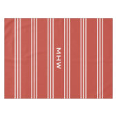 Tomato Red Stripes sur mesure monogramme nappes (Devant (Horizontal))
