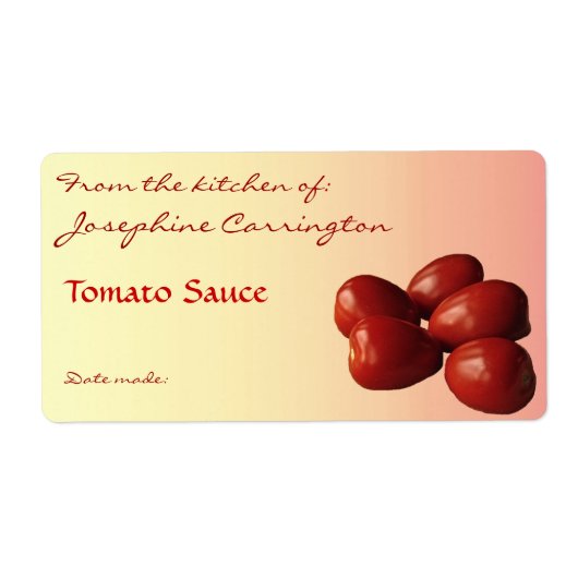 Tomato Sauce Canning Labels (Voorkant)