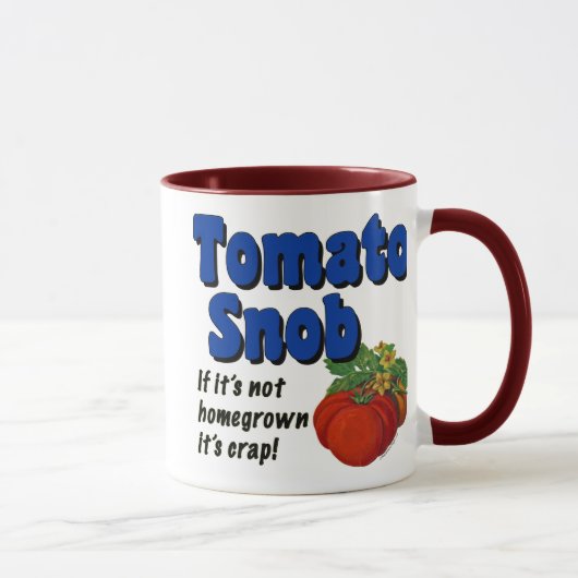 Tomato Snob Drôle Dire Mug Café (Droite)
