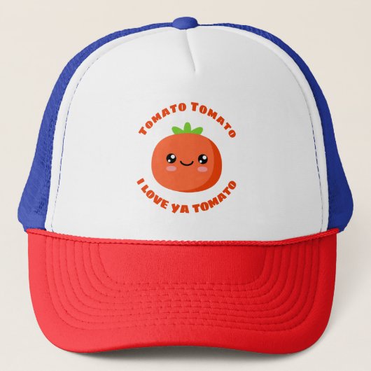 Tomato Tomato Ik hou van je tomato Trucker Pet (Voorkant)