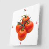 Tomato Wall Clock Vierkante Klok (Hoek)