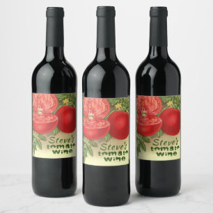Tomato Wine Artsy gepersonaliseerde, noodlijdende  Wijn Etiket