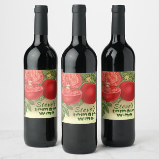 Tomato Wine Artsy gepersonaliseerde, noodlijdende  Wijn Etiket