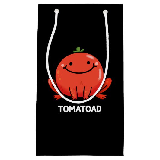 Tomatoad Funny Tomato Toad Pun Dark BG Klein Cadeauzakje (Voorkant)