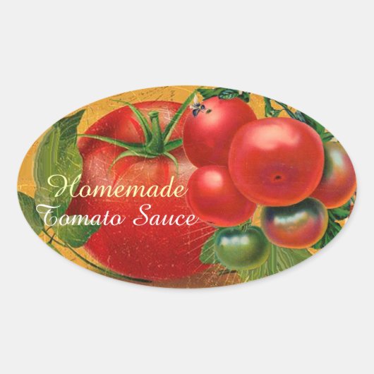 TOMATOES KITCHEN PRESERVES, KANNINGS, TOMATO SAUCE OVALE STICKER (Voorkant)