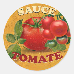 TOMATOES KITCHEN PRESERVES, KANNINGS, TOMATO SAUCE RONDE STICKER